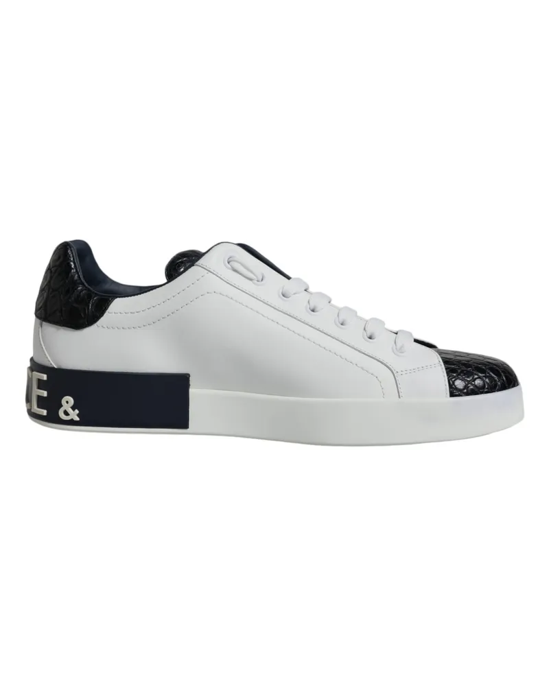 Dolce & Gabbana Portofino Leder-Sneaker Weiß