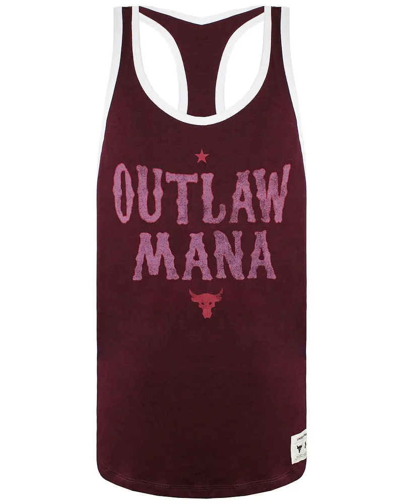 Under Armour X Project Rock Outlaw Mana Mens Burgund Tanpop Top Bordeaux