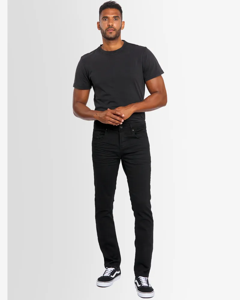 Alessandro Salvarini A. Salvarini Herren Jeans Slim Fit Stretch Denim 5-Pocket - Schwarz Schwarz