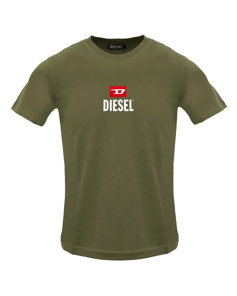 Diesel Just Small - T-shirt „deep Depths" In Grün Mit Neuem D-logo Grün