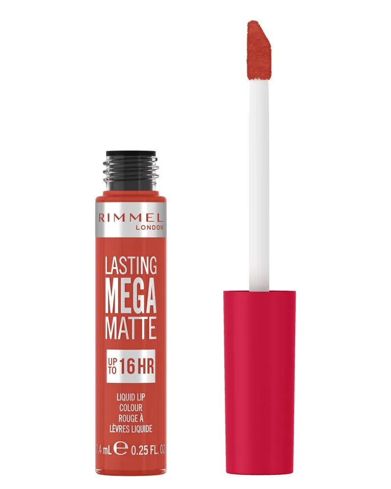 Rimmel London Lasting Mega Matte Flüssige Lippenfarbe Nr. 920 – Scharlachrote Flammen 7,4 ml 