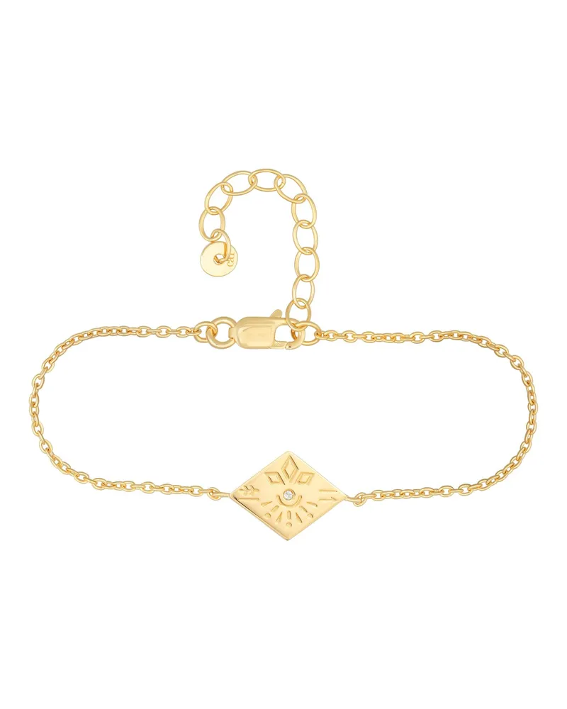 cai Armband aus 925er Sterlingsilber mit Topas und Tattoo-Motiv (Raute) - Gold Gold