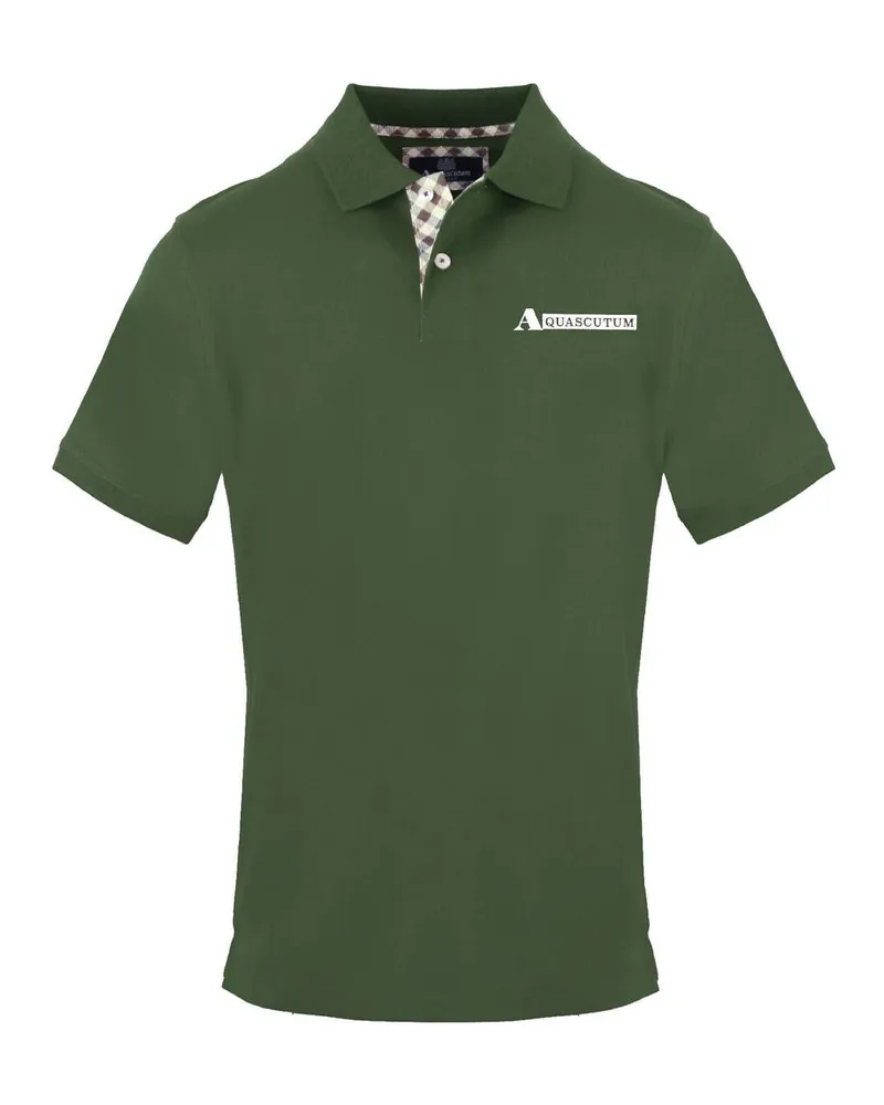 Aquascutum Poloshirt für Herren, Mit Kragen, kurzärmlig (Militärgrün Grün