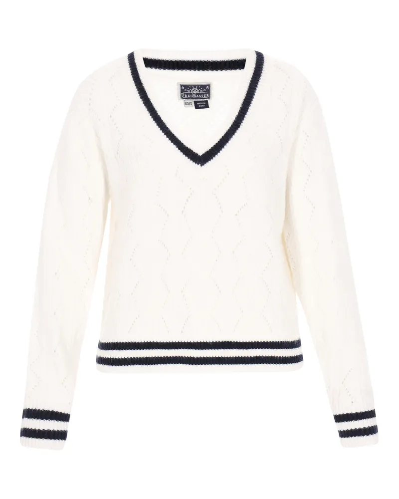 DreiMaster Pullover Frauen Cremeweiß, Marineblau Wollweiß