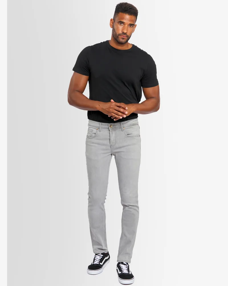 Alessandro Salvarini Slim Fit 5-Pocket-Jeans mit Stretch - Grau Grau