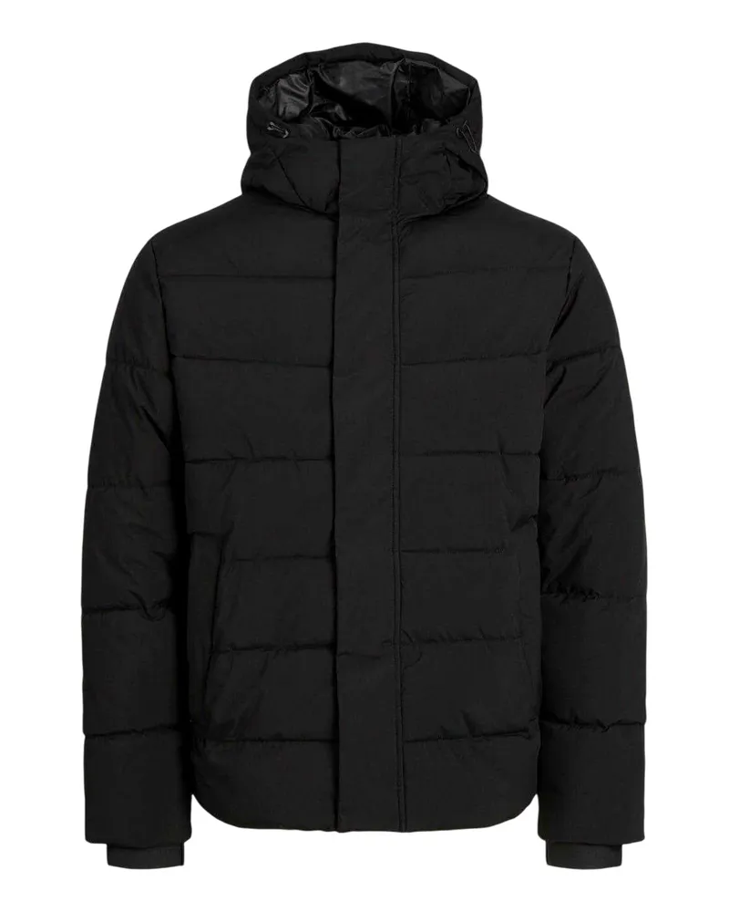 Jack & Jones Jack And Jones - Steppjacke für Herren, mit Kapuze, gerippt (Schwarz Schwarz