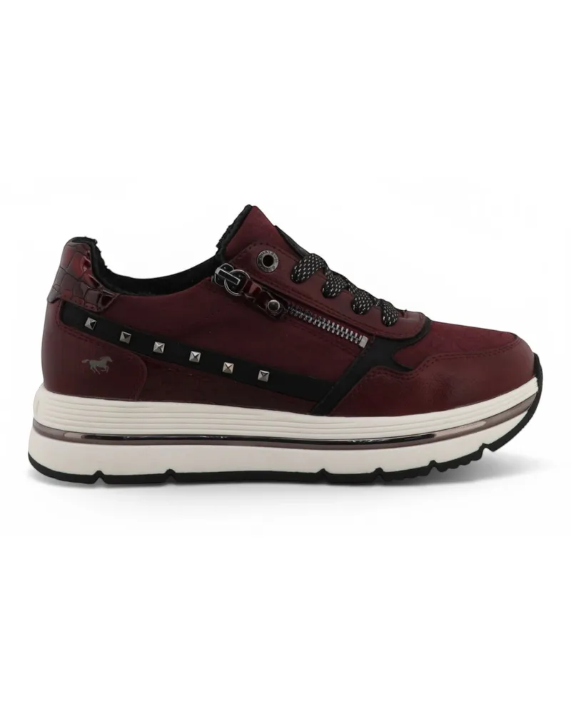 Mustang Damen Burgundy Schnürschuhe Plateauschuhe – M0332001 Bordeaux