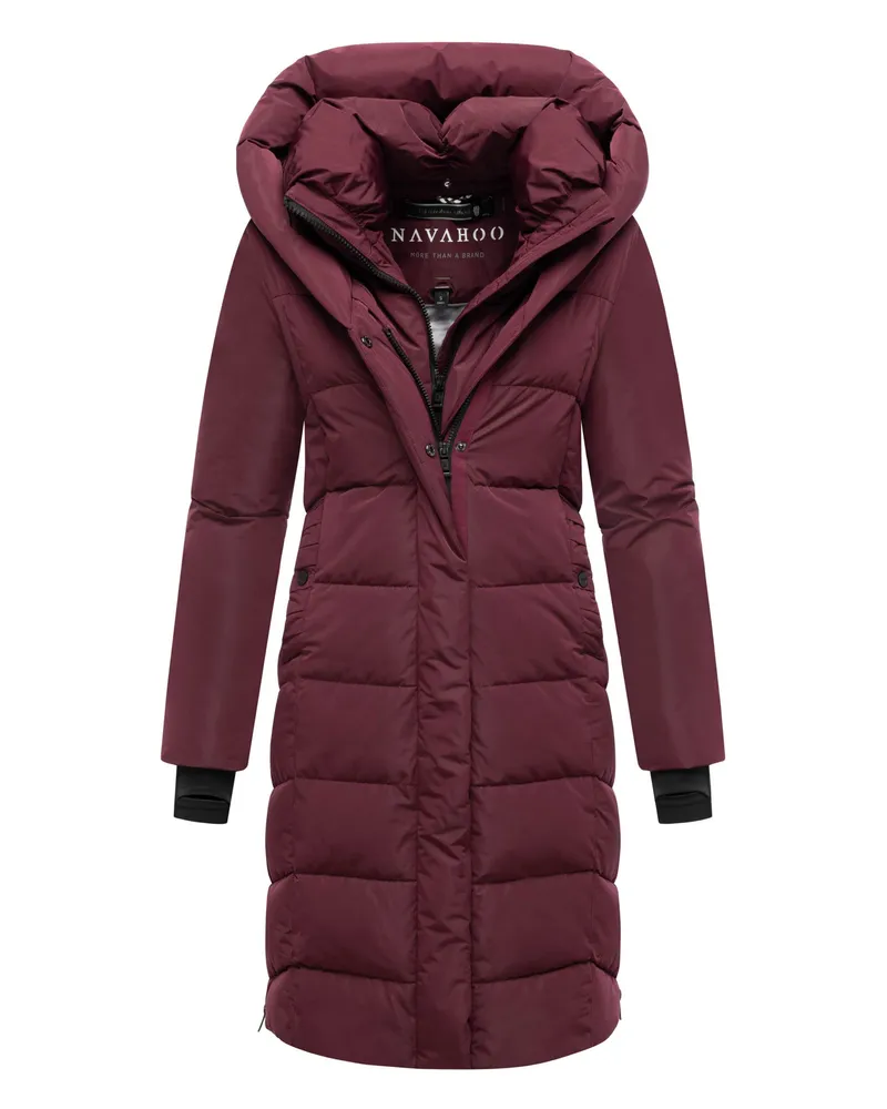 NAVAHOO Damen Steppmantel Laubzauber – elegant, warm & funktional Rot