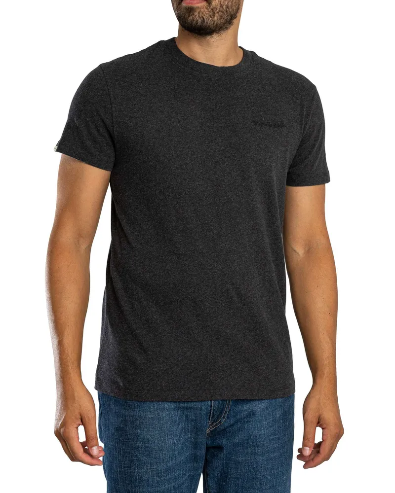 Superdry. Essential Firmenlogo T-Shirt, Schwarz Schwarz