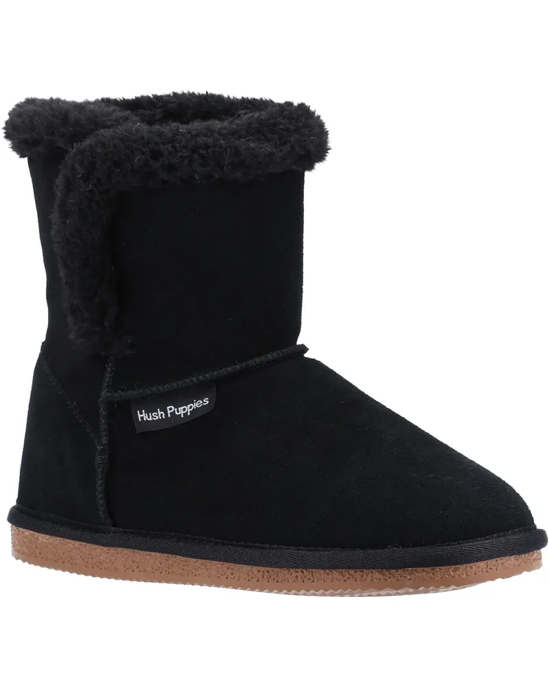 Hush Puppies Womens/Ladies Ashleigh Wildleder Slipper Stiefel (Schwarz Schwarz