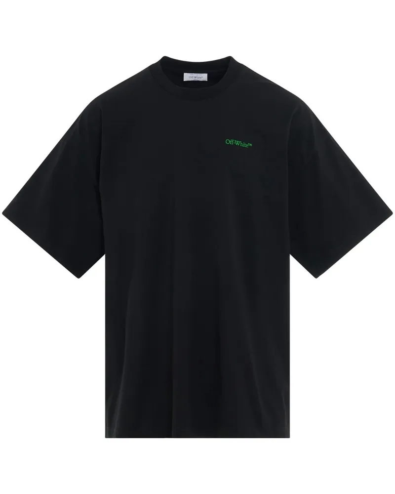 OFF-WHITE Moon Tab Übergroßes schwarzes T-Shirt Schwarz