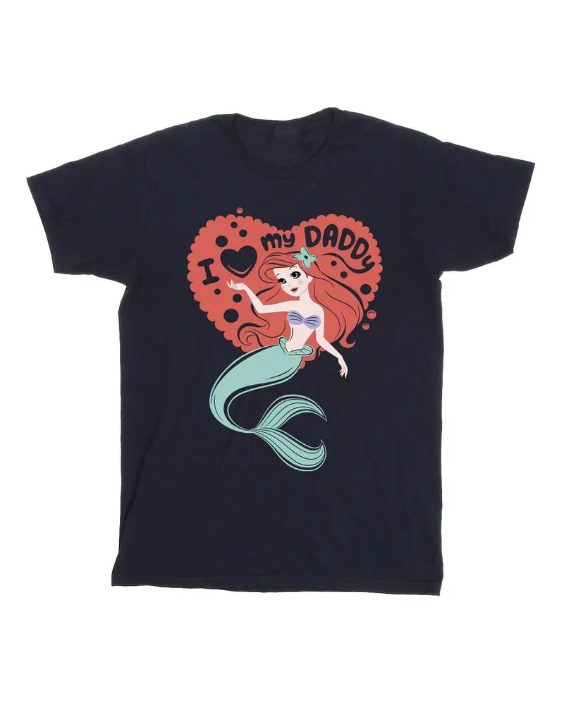 Disney The Little Mermaid Love Daddy" T-Shirt für Mädchen (Marineblau Marineblau