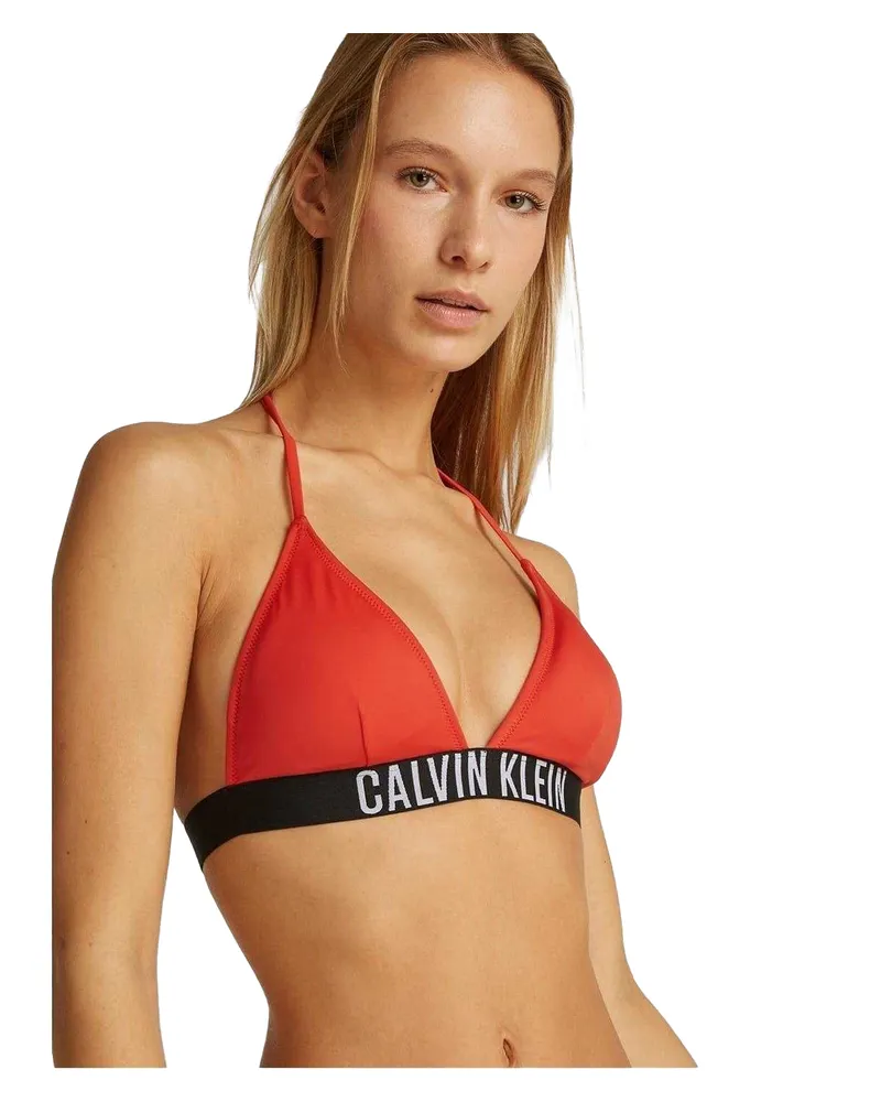 Calvin Klein Bikini Oberteil für Damen, dreieckige Körbchen (Chili-Pfeffer-Rot Rot