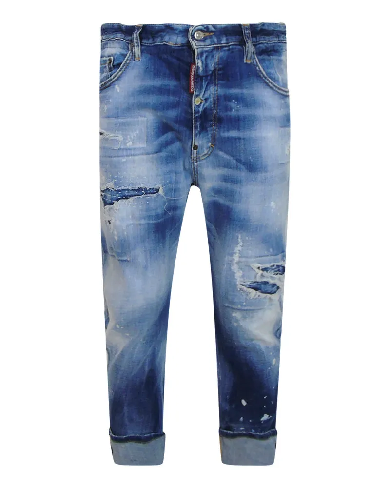 Dsquared2 Big Brother Jean Reinforced Destroyed Denim Blue Jeans Blau