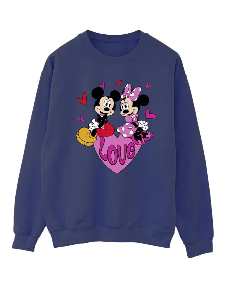 Disney Love Hearts" Sweatshirt für Damen (Dunkles Marineblau Marineblau