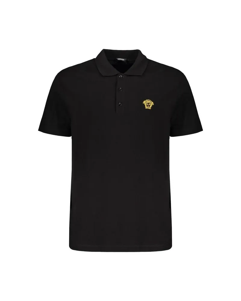 Versace Schwarzes Baumwoll-T-Shirt Schwarz