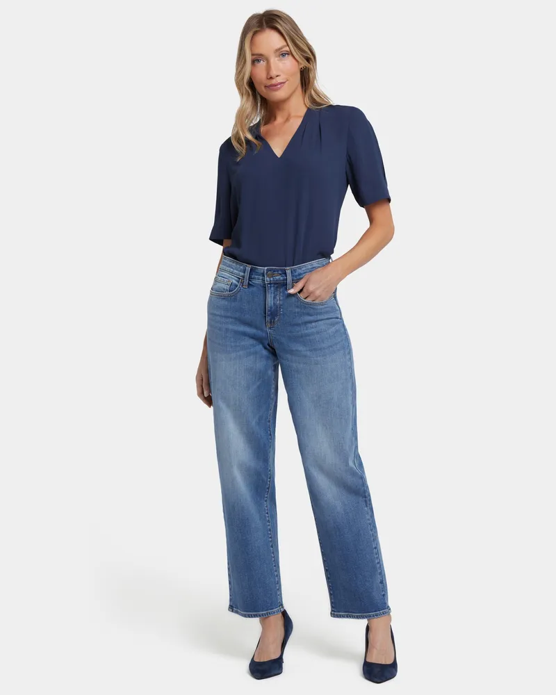 NYDJ not your daughter's Jeans  Jemma Barrel-Jeans mit hohem Bund Blau