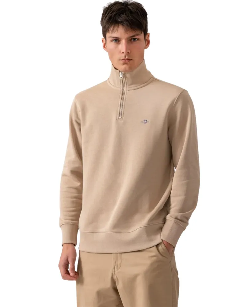 Gant Shield Halbzip-Sweatshirt für Herren - Sand Sand