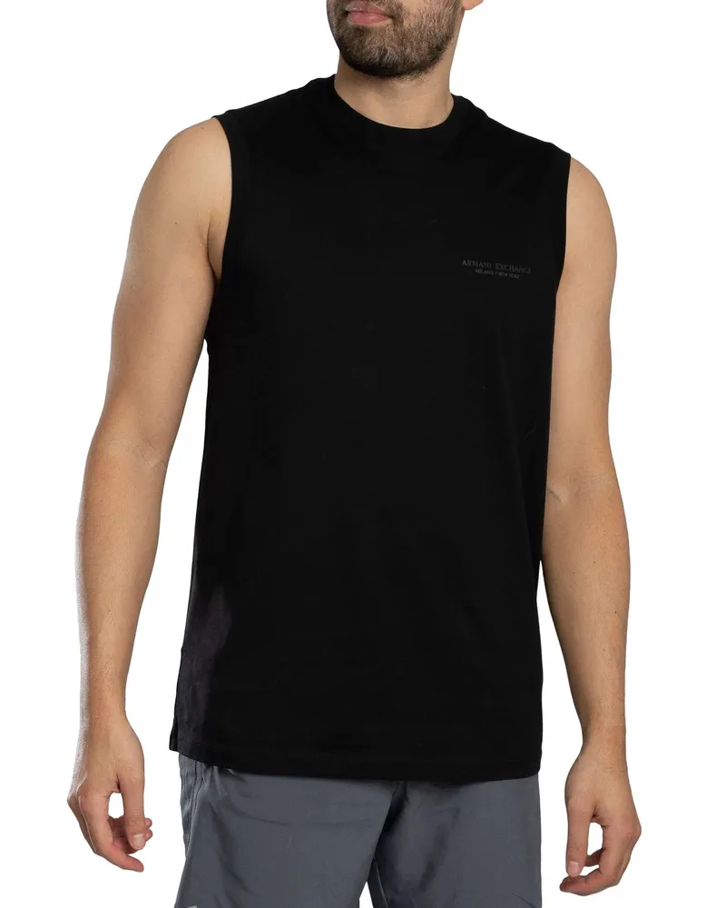 Armani Exchange Tanktop Mit Lockerer Passform Und Brustlogo, Schwarz Schwarz