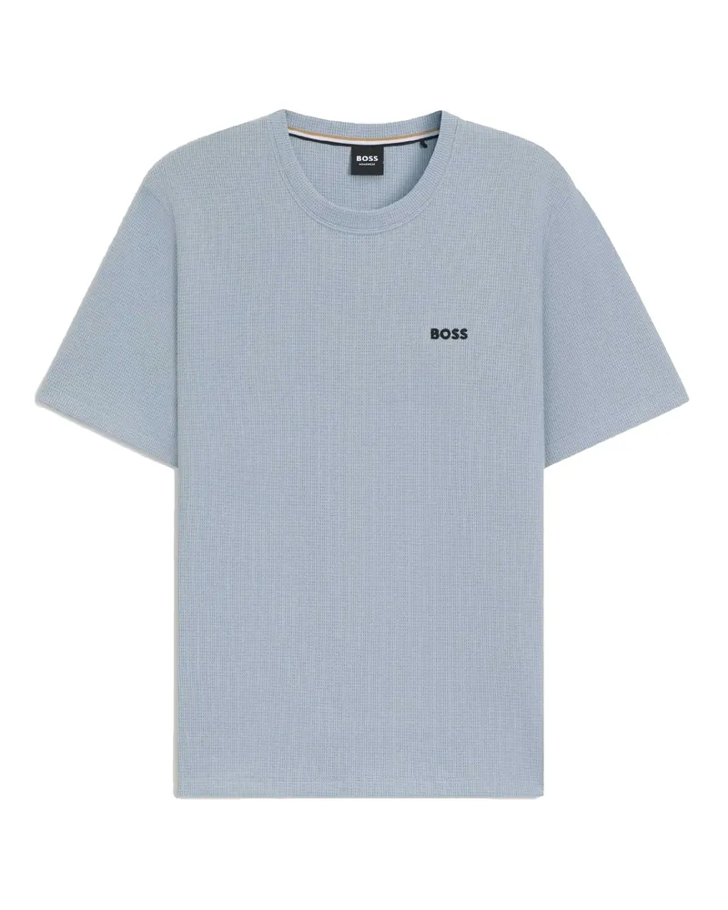 HUGO BOSS Schlafanzug-Oberteil für Herren, Waffelstrick (Blau Blau