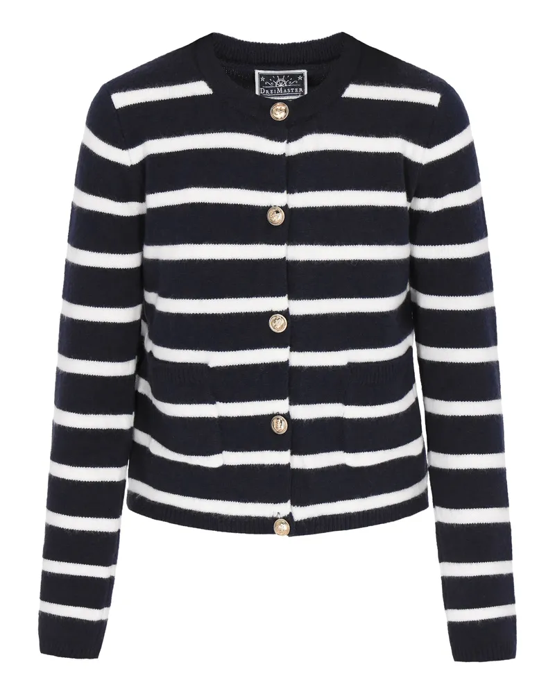 DreiMaster Strickjacke Frauen Marineblau, cremeweiß, gestreift Marineblau