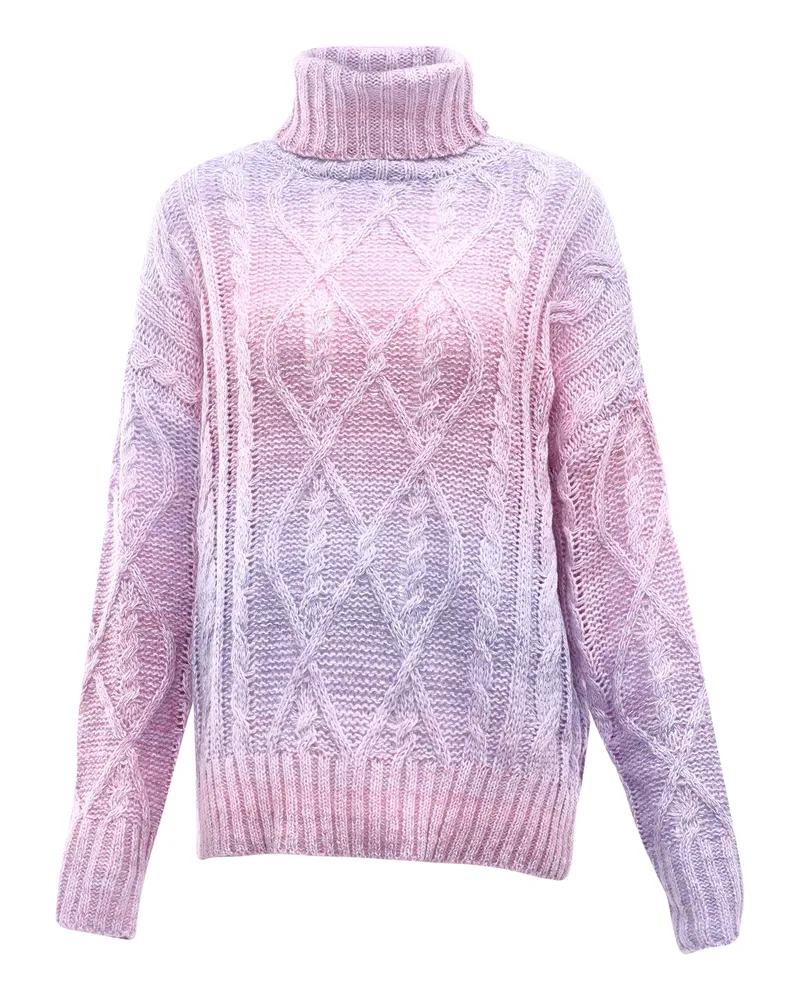 My Mo Rollkragenpullover Damen LILA WOLLWEISS Lila