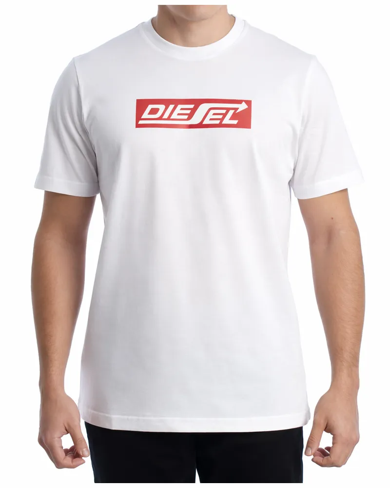 Diesel Herren Kurzarm Baumwoll-T-Shirt A18996_RPATI Weiß
