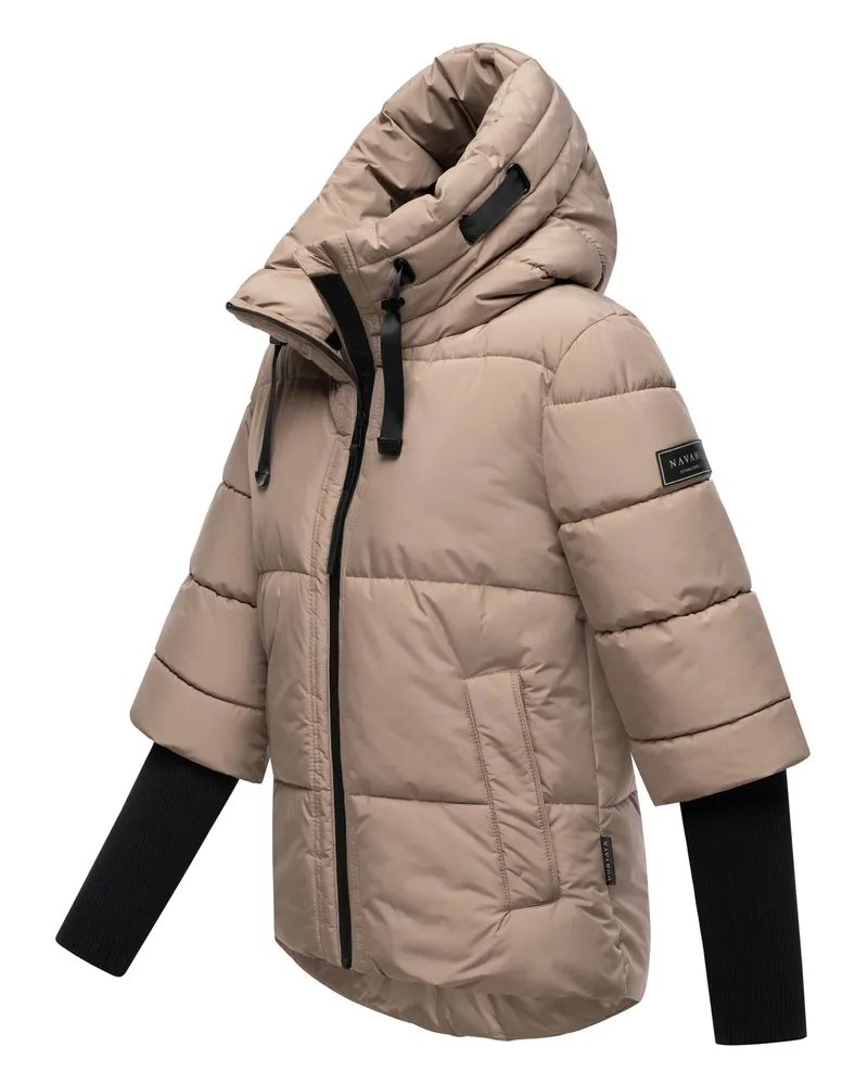 NAVAHOO Damen-Steppjacke Lotusherz XIV – warm, funktional und urban - Grau Grau