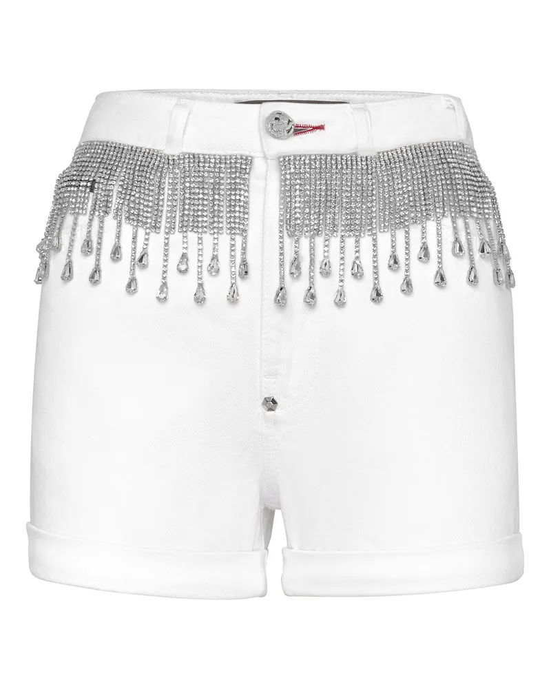 Philipp Plein Jeansshorts Weiß