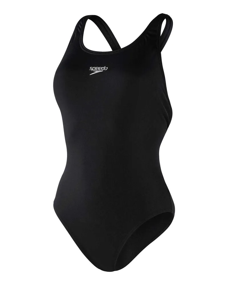 Speedo Badeanzug für Damen, Eco Ausdauer +, Kostüm (Schwarz Schwarz