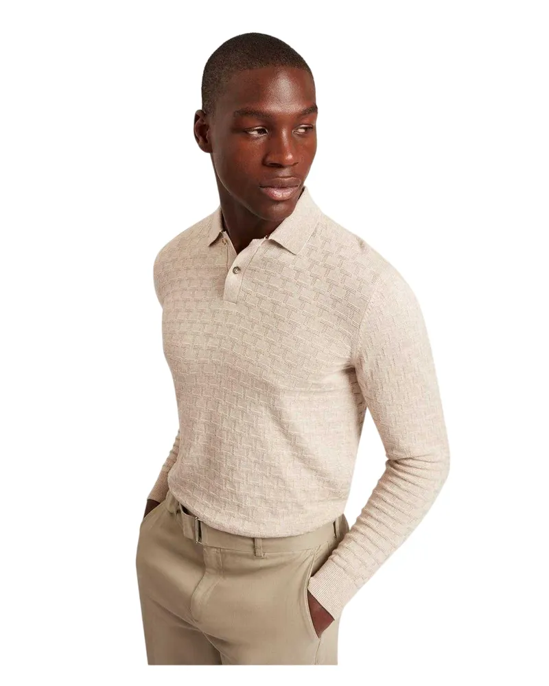 Ted Baker Poloshirt für Herren, kurzärmlig (Natürlich Natur