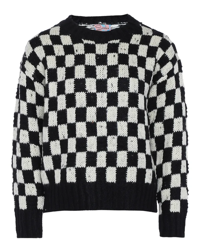 My Mo Pullover Frauen WEISS SCHWARZ KARIERT Weiß