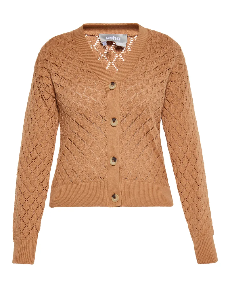 Usha Strickjacke Damen Kamel Camel