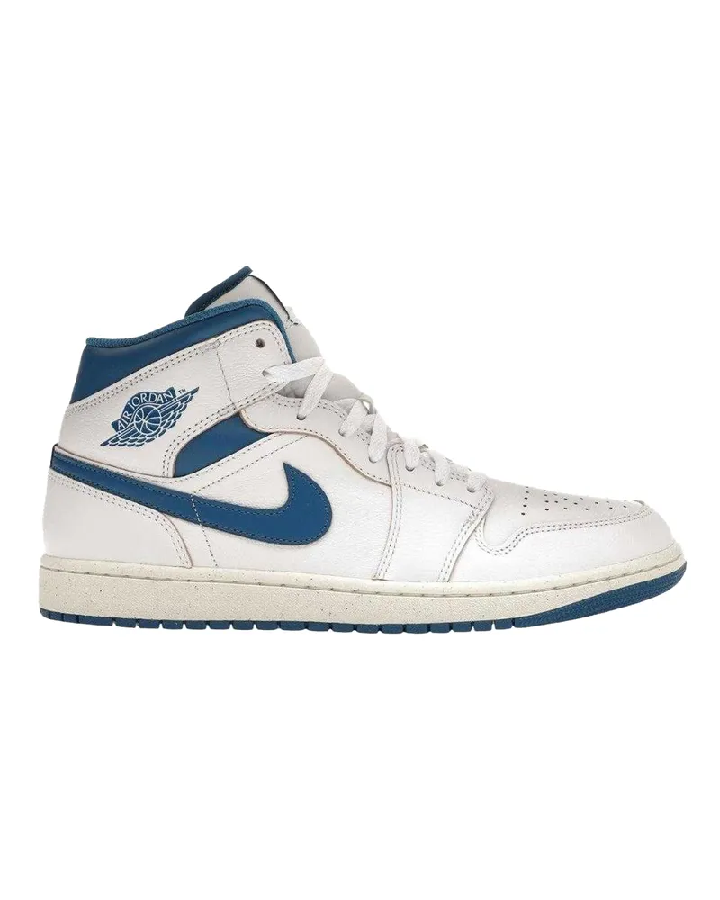 Nike Air Jordan 1" Sneaker für Herren, Leder, Knöchelhoch (Weiß/Blau Weiß