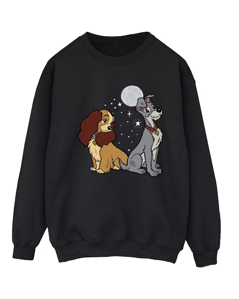 Disney Lady And The Tramp" Sweatshirt für Damen (Schwarz Schwarz