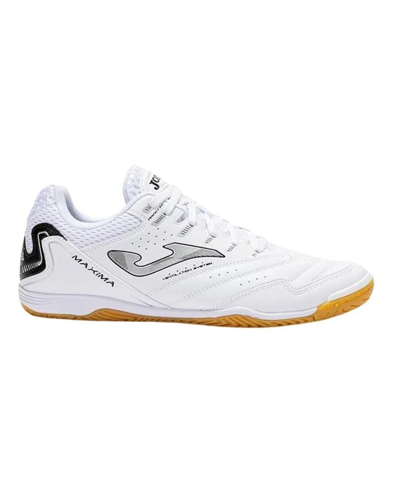 Joma Maxima" Hallenfußballschuhe für Herren, Verstärkte Zehe (Weiß/Grau Weiß
