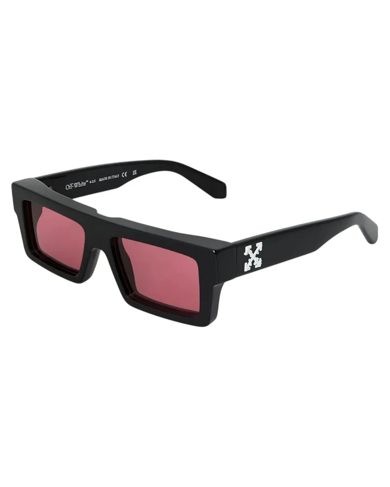 OFF-WHITE Off White - "Ruby" Logo-Sonnenbrille für Damen (Schwarz/Rot Schwarz