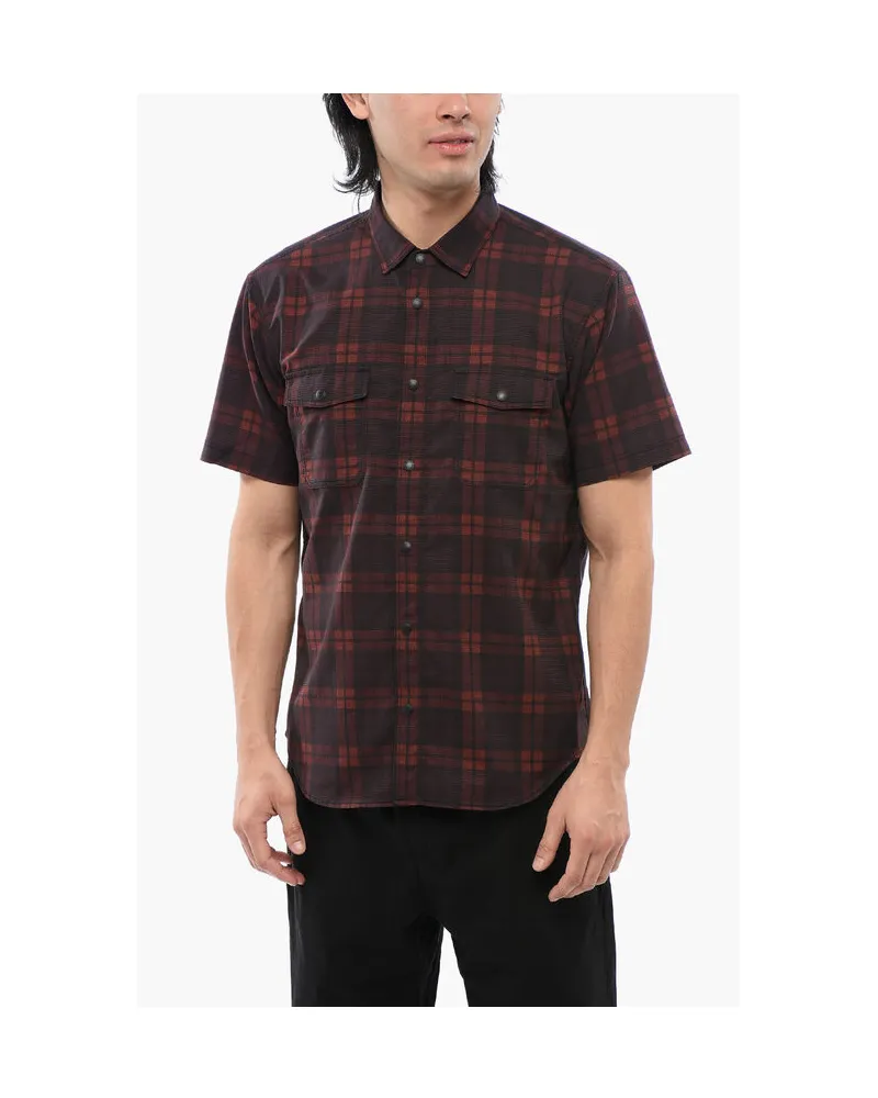 Woolrich Kariertes MESH Kurzarmhemd in Rot Rot