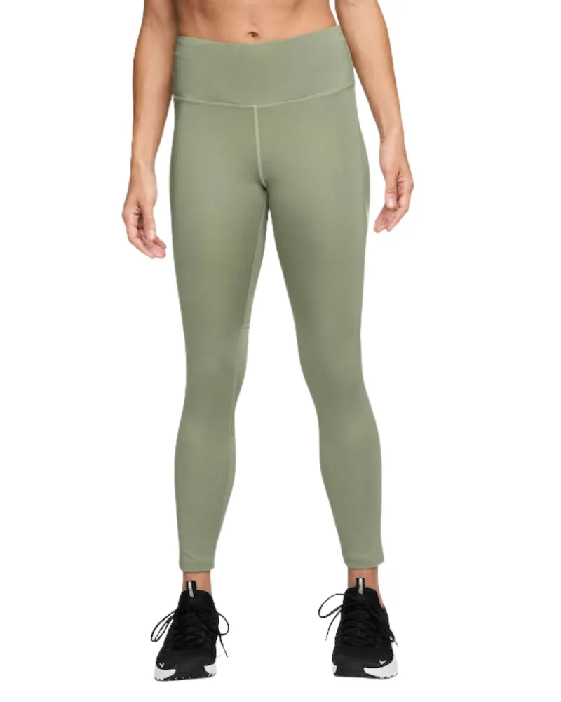 Nike Fast - 7/8-leggings In Ölgrün Mit Mittlerer Leibhöhe Grün