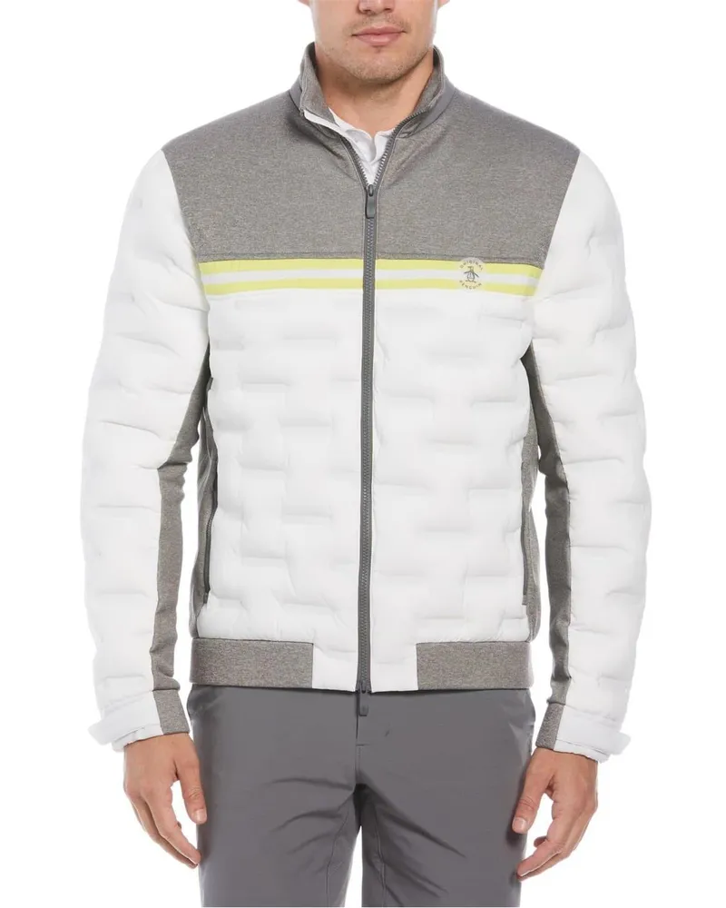Original Penguin Performance-Jacke für Herren, Stehkragen, Regulär (Grauheide Grau