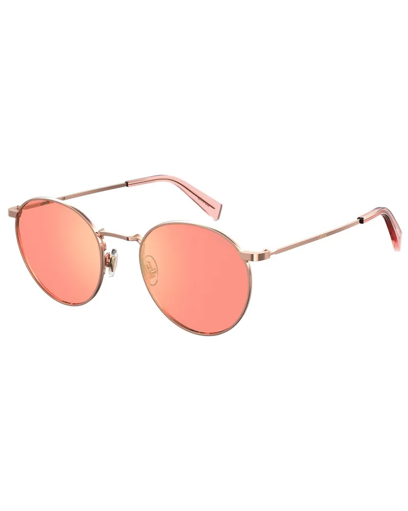 Levi's Runde Metallrahmen-Sonnenbrille Korallenrot