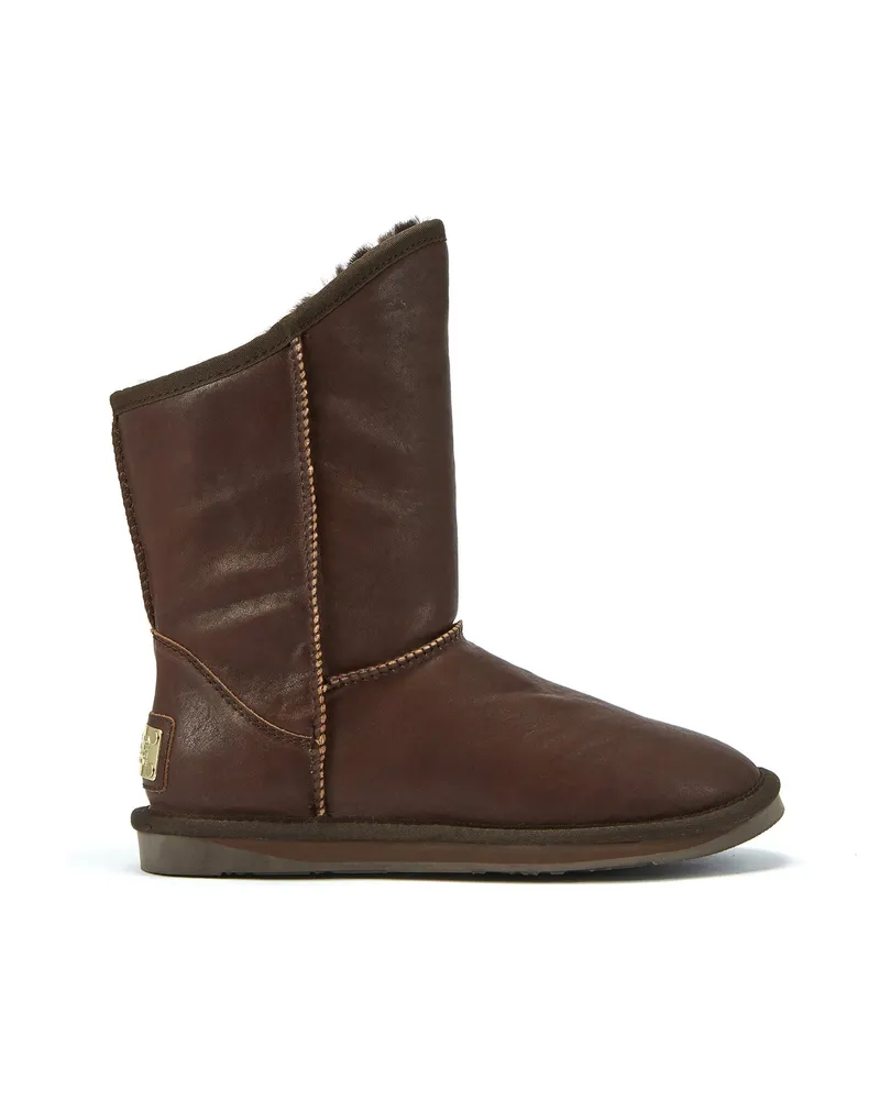 Australia Luxe Gemütliche kurze Beva-Ankle-Boots aus Leder Braun