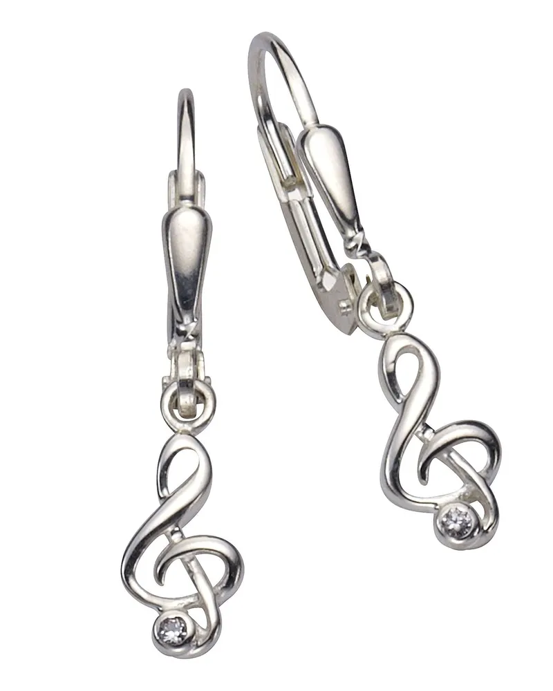ZEEme Silber Ohrringe Silber 925 mit Notenschlüssel-Motiv Silber