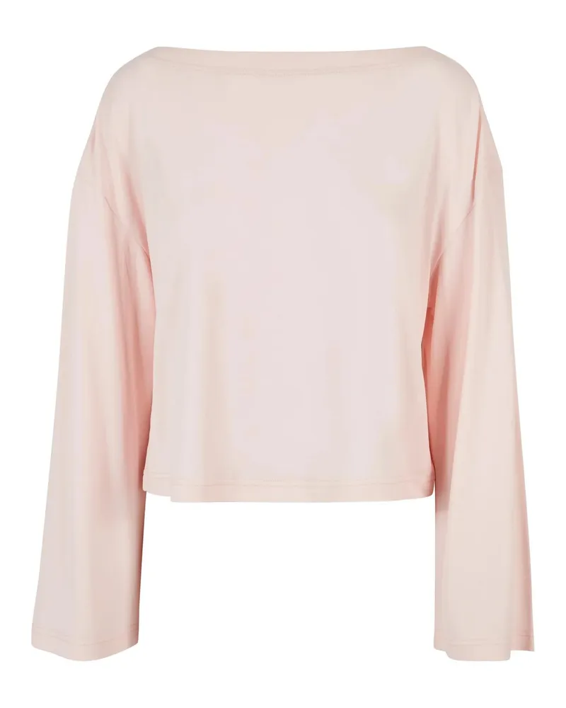 Urban Classics T-Shirt U-Boot-Ausschnitt  für Damen Langärmlig (Pink Rosa