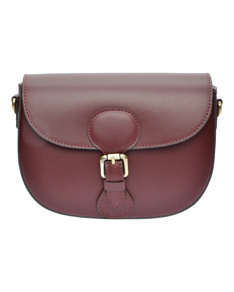 Isabella Rhea Weinfarbe Rindsledertasche Weinrot
