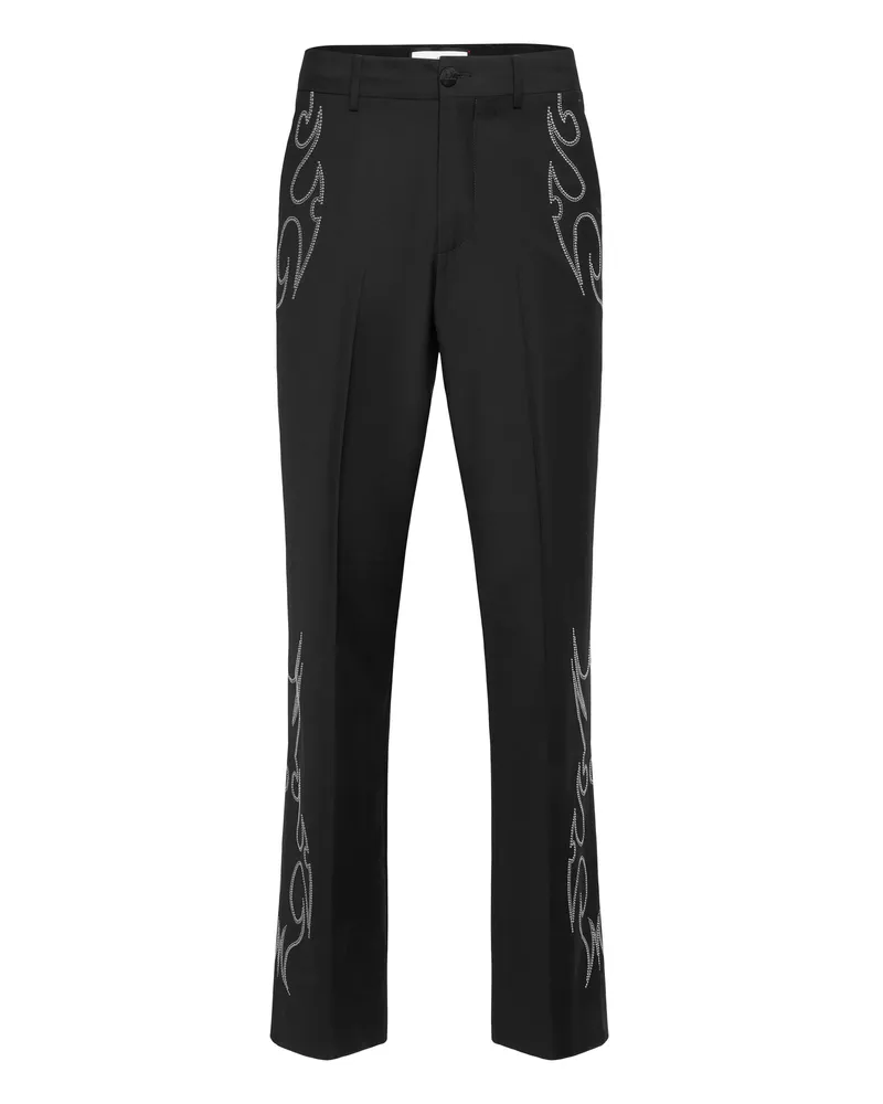 Philipp Plein Weite Hosenbeine Schwarz