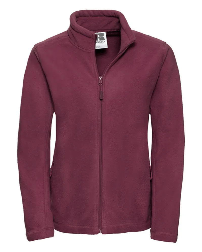 Russell Athletic Russell - Fleecejacke Durchgehender Reißverschluss für Damen - Für Außen (Burgunderrot Bordeaux