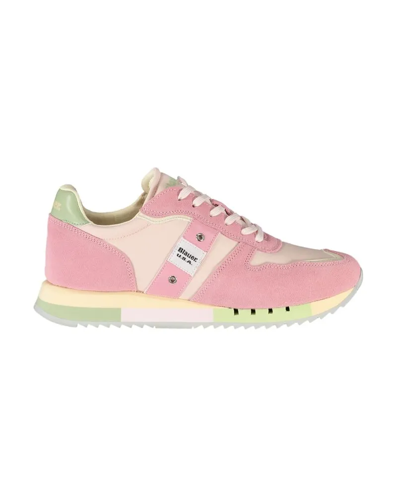 Blauer Rosa Polyurethan Damen Sneaker Rosa