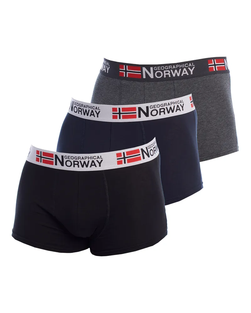 Geographical Norway Pack-3 Boxershorts  GN1000 Mann Schwarz