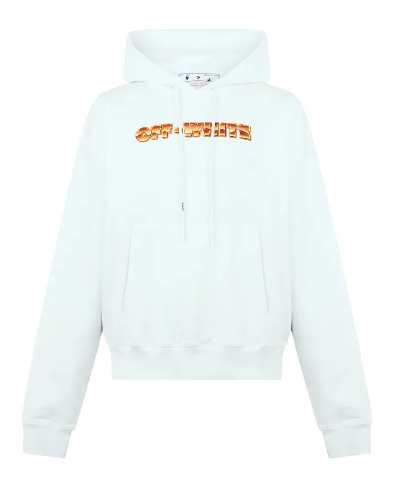OFF-WHITE Kapuzenpullover in Skate-Weiss mit orangefarbenem Metallpfeil-Logo Weiß